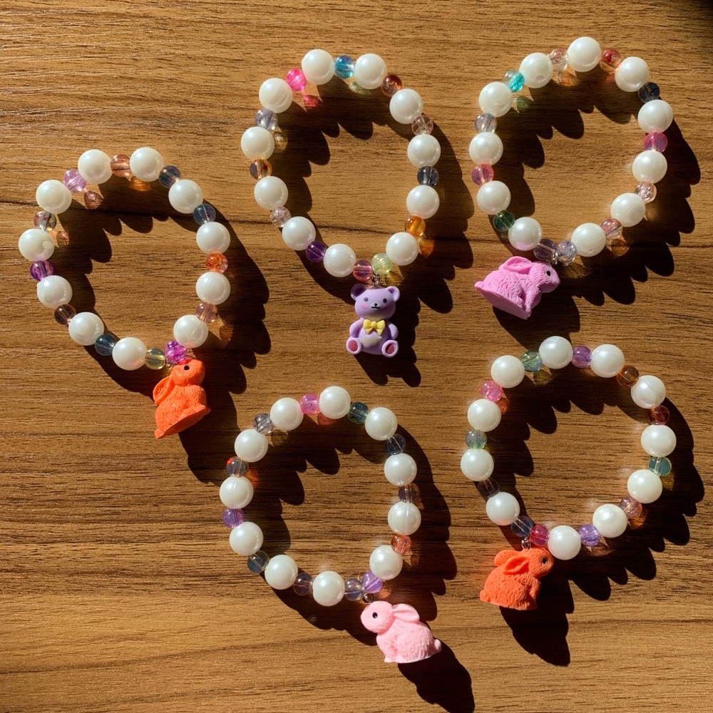{Handmade} Colorful Beaded Kids Bracelets Set